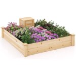 Relax4life - jardinière d'extérieur 0, 35 m³ en bois massif, lit de plantation carré avec bac à compost ... Relax4life - jardinière d'extérieur 0, 35 m³ en bois massif, lit de plantation carré avec bac à compost ...