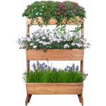 Jardinires exterieur en bois 3niveaux support de jardiniere surleve bac  fleurs rectangulaire potager ...
