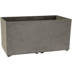 Jardinire extrieure grise anthracite 100l 80x40cm - pot de fleurs rectangulaire en plastique recycl ...