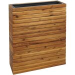 Jardini�re hwc - l21 - bac � plantes sur�lev� pot de fleurs - carr� 77x63x23cm outdoor acacia bois certifi� ...