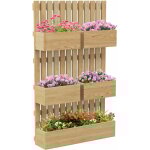 Outsunny - jardinire murale potager avec 5 bacs amovibles ajustables - dim. 60l x 16l x 100h cm - bois ...