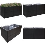 Vidaxl - jardinire noir 157x80x80 cm rsine tresse - jardinier noire - pot de fleurs extrieur - jardinire ...