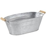 Jardini�re ovale zinc et bois petit mod�le