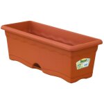 Jardini�re avec plaque int�gr�e couleur terracotta 80x20cm