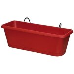 Eda - jardini�re plastique � r�serve d'eau l. 30 x l. 12 x h. 11. 4 cm rouge rubis
