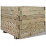 Jardini�re, pot de fleurs d'ext�rieur, lit sur�lev� 50x50x40 cm bois carr� oib9487e