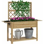 Jardinière rectangulaire sur pied avec treillis - tablettes, étagère - bois sapin autoclave Jardinière rectangulaire sur pied avec treillis - tablettes, étagère - bois sapin autoclave