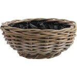 Jardini�re ronde poelet gris diam 35 cm. gris. marque : aubry gaspard. r�f. : fv - cco725sp