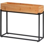 Hhg - jamais utilis] jardinire sur pied 482, bac  fleurs bac  lgumes, bois - acier 62x80x16cm, chssis ...
