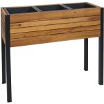 Hhg - jardinire 580, jardinire sur pied, bac  fleurs, 75 x 81 x 30 cm, pour l'extrieur, en bois d'acacia ...
