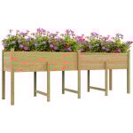 Jardini�re sur pied potager grande taille inserts d'irrigation + feutre de drainage inclus bois sapin ...