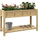 Outsunny - jardini�re sur pied - s�parateur amovible, �tag�re - bois sapin autoclave