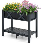 Costway - jardini�re sur�lev� en hips, lit de jardin avec pieds �tag�re de rangement trous de drainage, ...