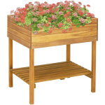 Jardinière surélevée 78, 5 x 58, 5 x 78, 5 cm jardin plantes fleurs bois massif d'acacia Jardinière surélevée 78, 5 x 58, 5 x 78, 5 cm jardin plantes fleurs bois massif d'acacia