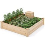Costway - jardinière surélevée en bois base ouverte, grand lit de jardin carré avec bac à compost pour ... Costway - jardinière surélevée en bois base ouverte, grand lit de jardin carré avec bac à compost pour ...