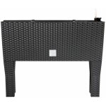 Markenartikel - jardini�re sur�lev�e en polyrotin 3 compartiments 60x25x46 cm bac � fleurs sur pieds ...