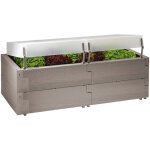 Juwel - jardini�re sur�lev�e timber + deux auvents thermiques 130 x 60 x 52 cm bac � fleurs