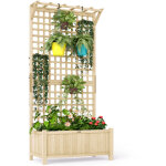Jardini�re sur�lev�e avec treillis et toit, bac � plantes, parterre de fleurs, r�sistante aux intemp�ries, ...