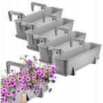 Jardini�re suspendue ext�rieure 60 cm, balconni�re en plastique aspect rotin avec supports de fixation ...