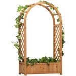 Outsunny - jardini�re avec treillis et arche - bac � fleurs - jardini�re sur pied - dim. 83l x 36l x ...