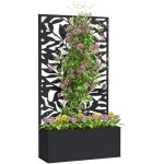 Jardini�re avec treillis bac � fleurs rectangulaire grande taille panneau d'intimit� m�tal 61 x 23 x ...