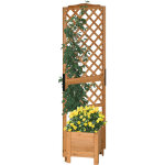 Outsunny - jardinire avec treillis - bac  fleurs - jardinire sur pied - dim. 54, 5l x 52l x 180h cm ...