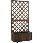 Jardini�re avec treillis - bac � fleurs - jardini�re sur pied - dim. 72, 5l x 31, 5l x 149, 5h cm inserts ...