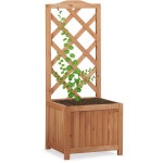 Relaxdays jardini�re avec treillis bac � fleurs treillage bois jardin pot plantes r�sistant 20 litres ...