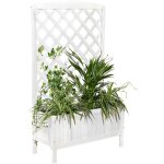 Jardini�re avec treillis de bois support pot de fleur avec treillis de protection de l'intimit� avec ...