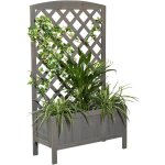 Jardinière avec treillis de bois support pot de fleur avec treillis de protection de l'intimité avec ... Jardinière avec treillis de bois support pot de fleur avec treillis de protection de l'intimité avec ...