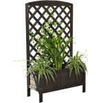 Jardinière avec treillis de bois support pot de plantes avec treillis de protection de l'intimité avec ... Jardinière avec treillis de bois support pot de plantes avec treillis de protection de l'intimité avec ...