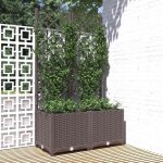 Jardini�re avec treillis marron 80x40x136 cm pp