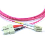 Jarreti�re optique, duplex 2mm om4 sc / lc, magenta, longueur 2m