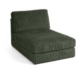 Lisa design - jasper - module m�ridienne - en fausse fourrure c�tel�e - vert