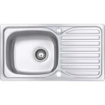 Jassferry - vier de cuisine 1 bac , acier inoxydable, gouttoir rversible, 800 x 440 mm avec siphon ...