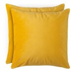 Jaune lot de 2 housse de coussin en velours - taie d'oreiller 45x45 velours doux - housses de coussin ...