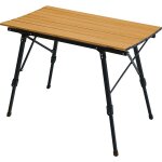 Jawinio - table de camping pliable table pliante r�glable en hauteur, aluminium aspect bois / noir