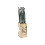 Jean dubost - bloc 6 couteaux laguiole inox