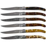 Jean dubost - coffret 6 couteaux laguiole acrylique ecaille