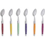 Jean dubost - coffret 6 cuill�res � caf� laguiole iris�es assorties