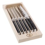 Jean dubost - couteaux laguiole noir, coffret 6