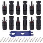 Jeffergarden - 12 pi�ces connecteur solaire photovolta�que ip67 cuivre �tam� broches m�le femelle kit ...