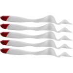 Jeffergarden 5 pi�ces poisson artificiel t�te rouge app�t de p�che doux poisson leurre attirail (t�te ...