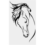 Jeffergarden autocollant mural en pvc noir, d�calcomanie d'art en vinyle cheval, d�coration de salle ...