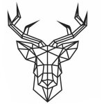 Jeffergarden autocollant mural t�te de cerf g�om�trique, autocollant mural, d�coration de salon, art