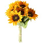 Jeffergarden bouquet de tournesols de simulation, arrangement de faux tournesols en soie pour la d�coration ...