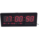 Jeffergarden grande horloge murale num�rique led avec minuteur, alarme, piles, calendrier et temp�rature ...
