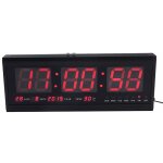 Jeffergarden grande minuterie murale num�rique � led, horloge � batterie avec calendrier de temp�rature ...
