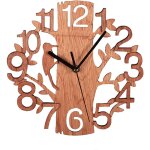 Jeffergarden horloge murale arbre en bois horloge ronde silencieuse anti - tic - tac pour cuisine salon ...