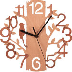 Jeffergarden horloge murale arbre en bois horloge ronde silencieuse anti - tic - tac pour cuisine salon ...